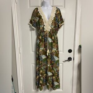 D3- KINDRED Laced Boho Floral Midi Dress